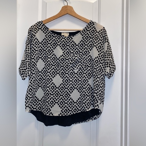 Meadow Rue Stylish Black and White Women's Top size XS - Picture 2 of 6